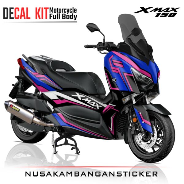 DECAL STICKER XMAX 150 BIRU GRAFIS PINK FULLBODY