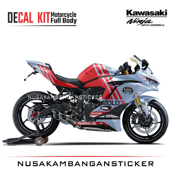 DECAL STICKER ZX25R LIVERY MERAH BIRU RACING FULLBODY