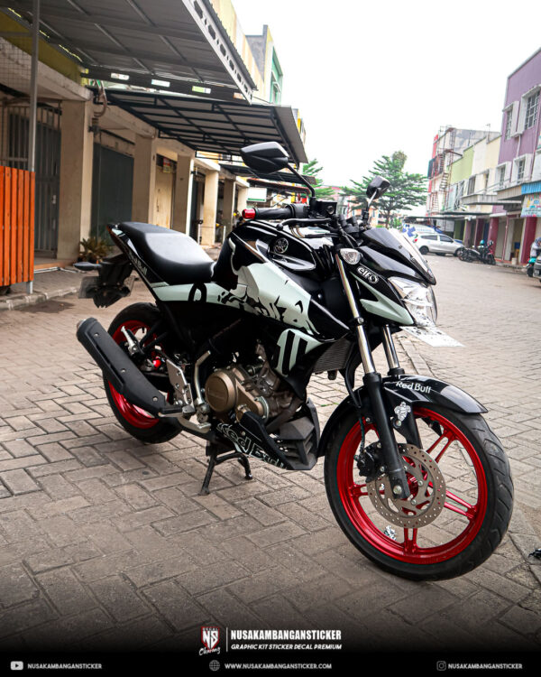 DECAL STICKER CB 150 R HITAM KOMBINASI ABU ABU BANTENG FULLBODY