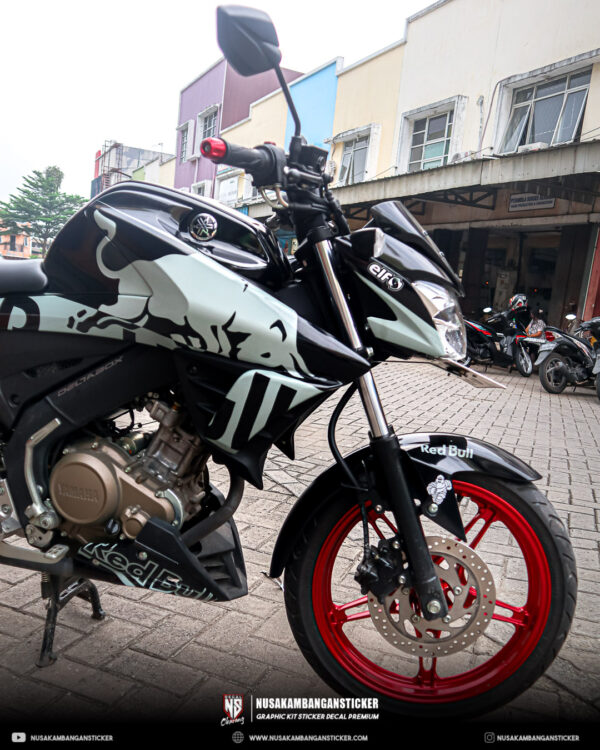 DECAL STICKER CB 150R HITAM KOMBINASI ABU ABU BANTENG FULLBODY