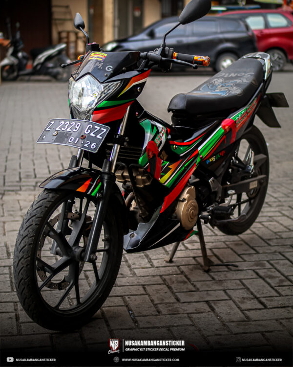 DECAL STICKER SATRIA 150 F HITAM GRAFIS RACING FULLBODY