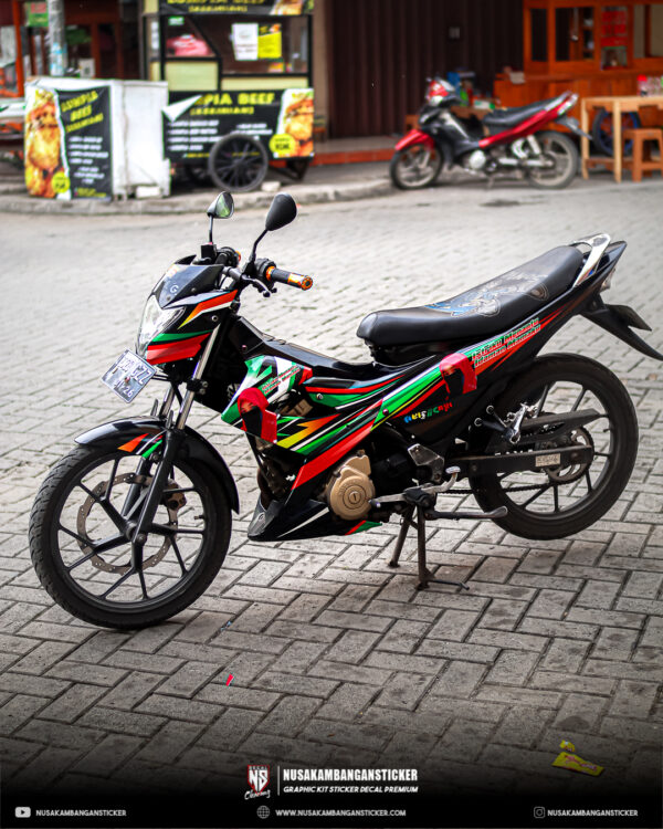 DECAL STICKER SATRIA 150 F HITAM GRAFIS RACING FULLBODY