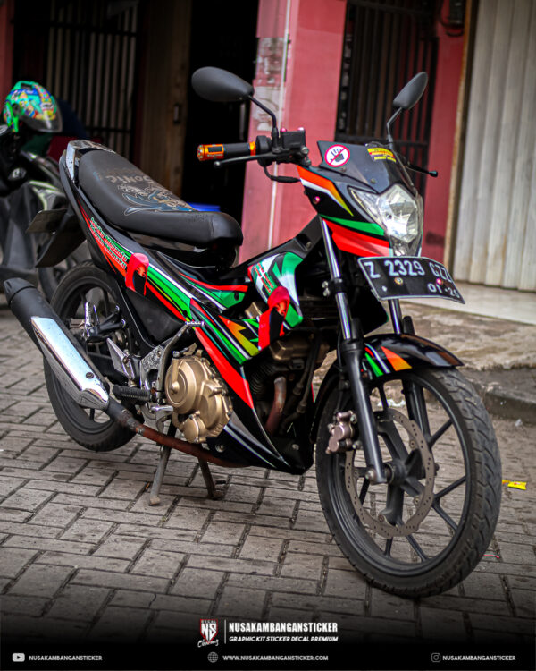 DECAL STICKER SATRIA 150 F HITAM GRAFIS RACING FULLBODY