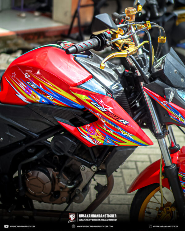 DECAL STICKER CB 150R MERAH GRAFIS STAR FULLBODY