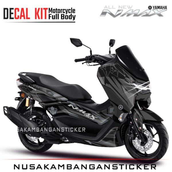 DECAL STICKER ALL NEW NMAX HITAM KOBINASI ABU ABU FULLBODY