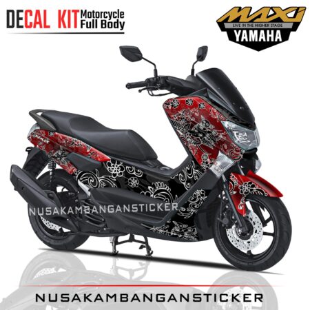 DECAL STICKER NMAX HITAM MERAH FULLBODY