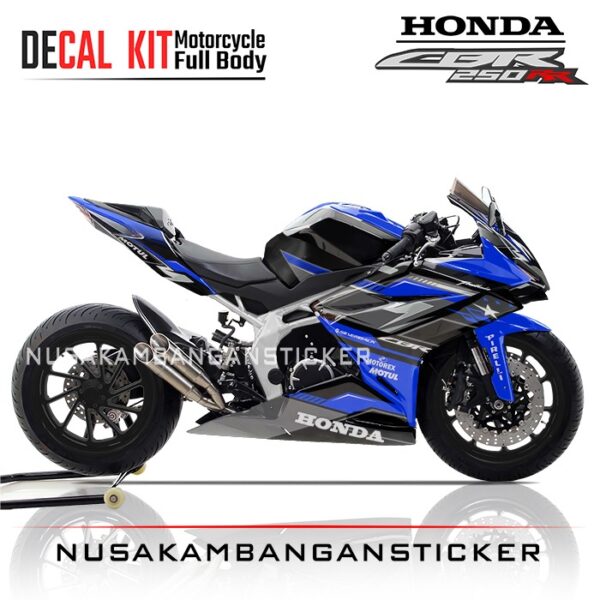 DECAL STICKER CBR 250RR HITAM BIRU GRAFIS RACING STAR FULLBODY