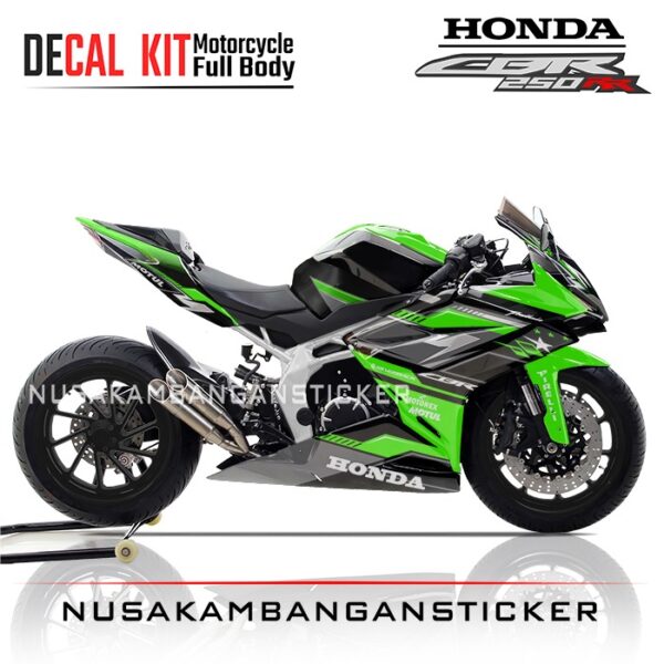 DECAL STICKER CBR 250RR HITAM HIJAU GRAFIS RACING STAR FULLBODY