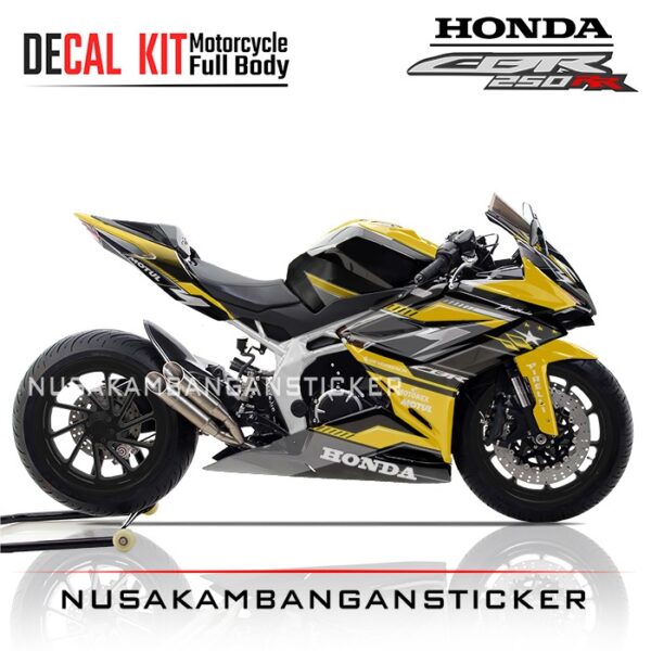 DECAL STICKER CBR 250RR HITAM KUNING GRAFIS RACING STAR FULLBODY