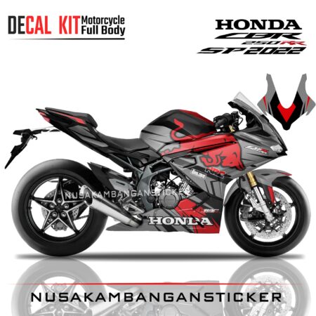 DECAL STICKER CBR 250RR NEW BANTENG MERAH HITAM ABU ABU FULLBODY