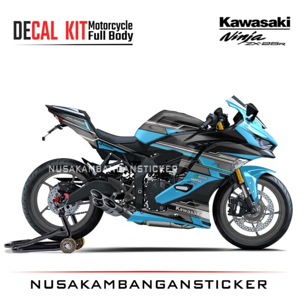 DECAL STICKER ZX25R HITAM GRAFIS ABU ABU BIRU FULBODY