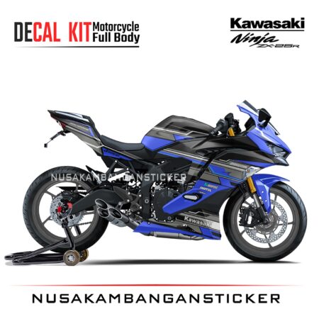 DECAL STICKER ZX25R HITAM GRAFIS ABU ABU BIRU TUA FULBODY