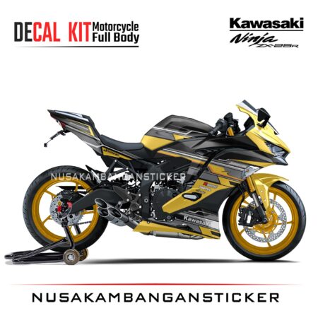 DECAL STICKER ZX25R HITAM GRAFIS ABU ABU KUNING FULBODY