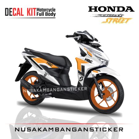 DECAL STIKER ALL NEW BEAT DELUX OREN PUTIH HRC STICKER FULL BODY