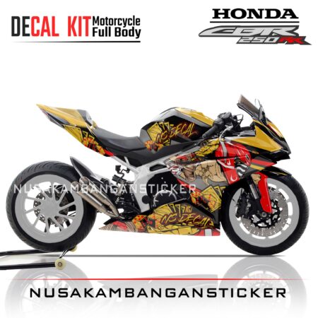 DECAL STICKER CBR 250RR MAFIA HITAM KUNING FULLBODY