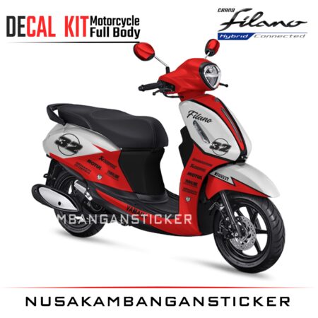 DECAL STICKER GRAND FILANO 32 MERAH KOMBINASI PUTIH FULLBODY