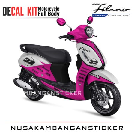 DECAL STICKER GRAND FILANO 32 PINK MAGENTA KOMBINASI PUTIH FULLBODY