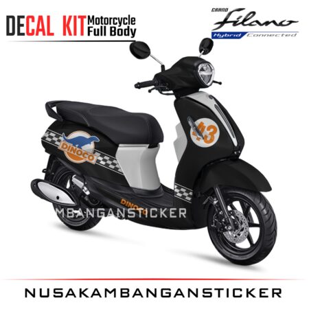 DECAL STICKER GRAND FILANO DINO 43 HITAM PUTIH FULLBODY