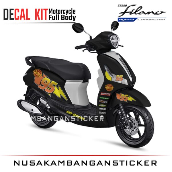 DECAL STICKER GRAND FILANO MC QUEEN 95 HITAM FULLBODY