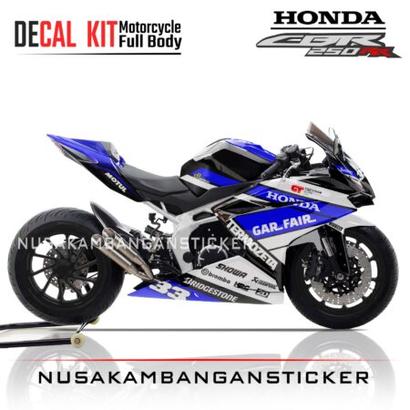 DECAL STICKER HONDA CBR 250RR GAR FAIR PUTIH BIRU FULLBODY