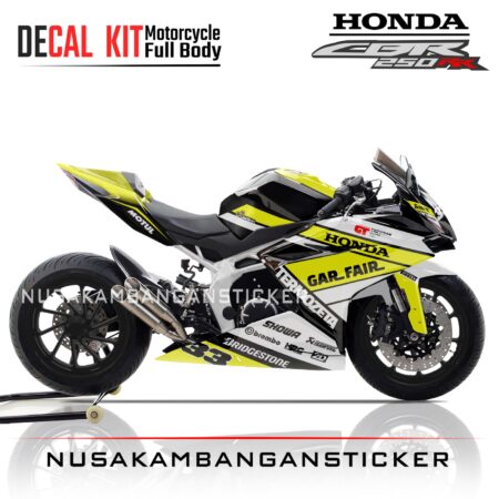 DECAL STICKER HONDA CBR 250RR GAR FAIR PUTIH KUNING FULLBODY