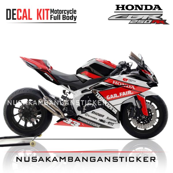 DECAL STICKER HONDA CBR 250RR GAR FAIR PUTIH MERAH FULLBODY