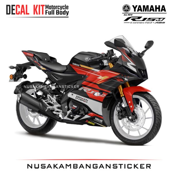 DECAL STICKER R15 V4 HITAM MERAH GRAFIS RACING STAR FULLBODY