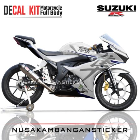 STICKER DECAL GSX 150R PUTIH LIST BIRU HAYABUSA FULLBODY